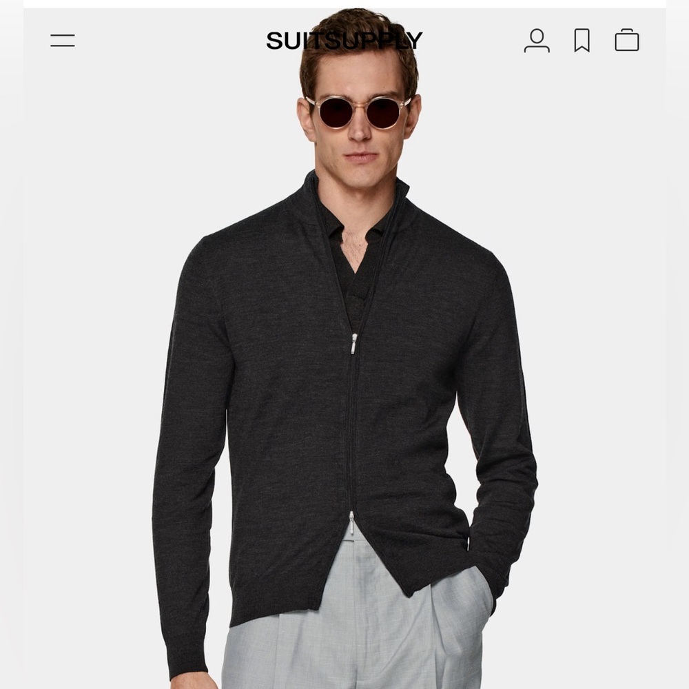 Suit Supply- men’s Large. Zip sweater